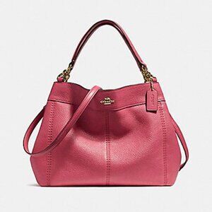 Coach Small Lexy Leather Shoulder Bag In Pebble Rouge F23537
